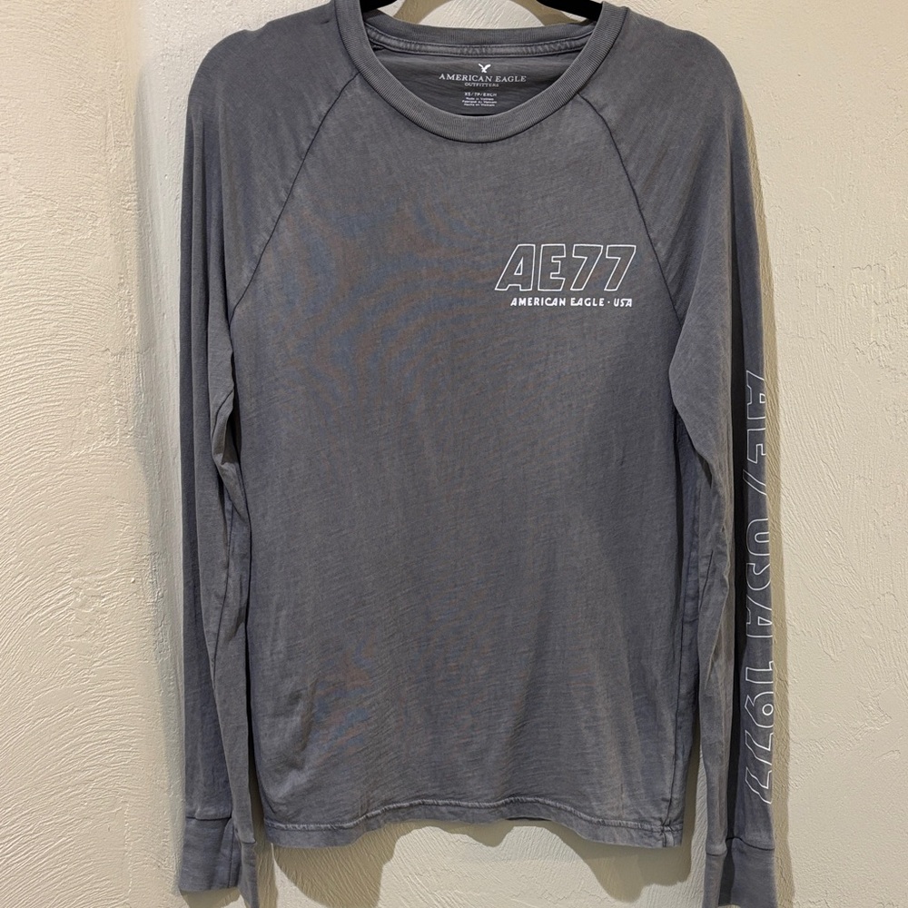 American Eagle Outfitters Charcoal AE77 Long Sleeve Shirt